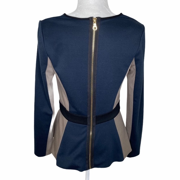 JAYGODFREY Colorblocked Peplum Long Sleeved Top - Picture 4 of 6